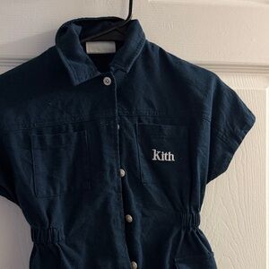 Kith Dark Navy Short-Sleeve Button Utility Romper
